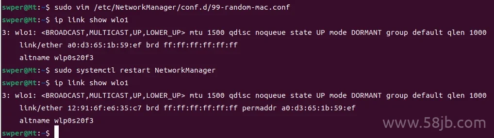 ubunt随机mac地址