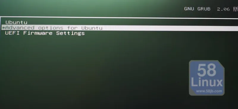 ubuntu启动时选择高级菜单
